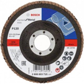 Bosch 2608603715 Круг шлифовальный лепестковый X431 Standard for Metal (115 мм; K120; прямой)
