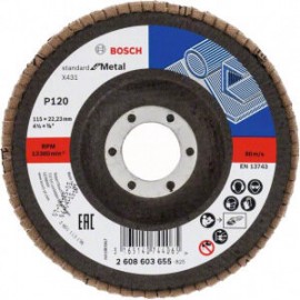 Bosch 2608603655 Круг шлифовальный лепестковый X431 Standard for Metal (115 мм; K120; угловой)