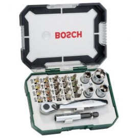 Bosch 2607017322 Комплект насадок с ключом-трещоткой (26 предметов)