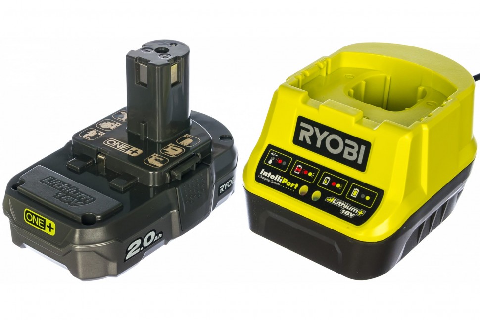 Набор Ryobi ONE+ RC18120-120 5133003368 аккумулятор (18 В; 2.0 А*ч; Li-Ion) и зарядное устройство RC18120