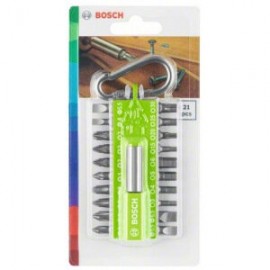 Bosch 2607002823 Набор 20 бит + держатель с карабином светло-зеленый