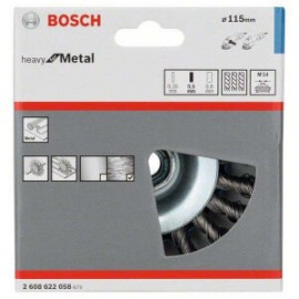 Bosch 2608622058 Щетка коническая (115 мм, M14, витая проволока 0,5 мм)