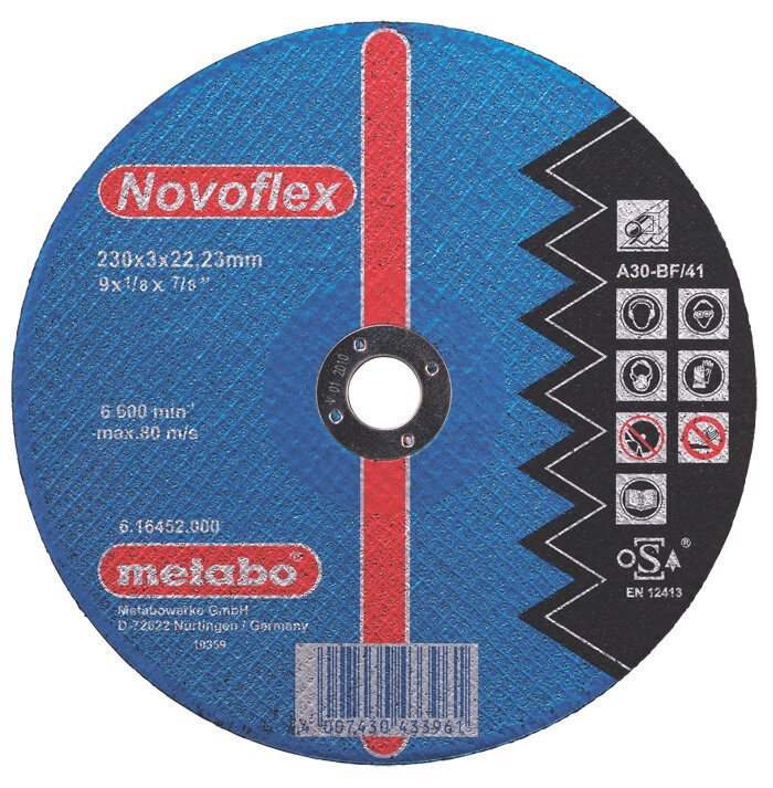 Круг отрезной сталь Novoflex (230x22.2 мм) прямой А 30 Metabo 616452000