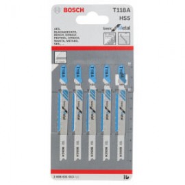 Bosch 2608631013 Пилки для лобзика по металлу (67 мм; 5 шт.) HSS T118 A