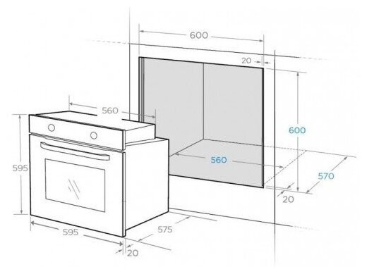 Midea Электрический духовой шкаф MO57103X, серебристый