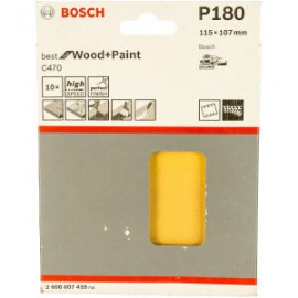 Bosch 2608607459 Шлифлист по дереву 10 шт. 115х107 мм К180