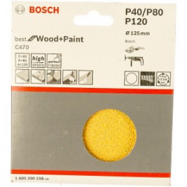 Bosch 1609200158 Шлифлист по дереву для опорной тарелки 10 шт. (125 мм)