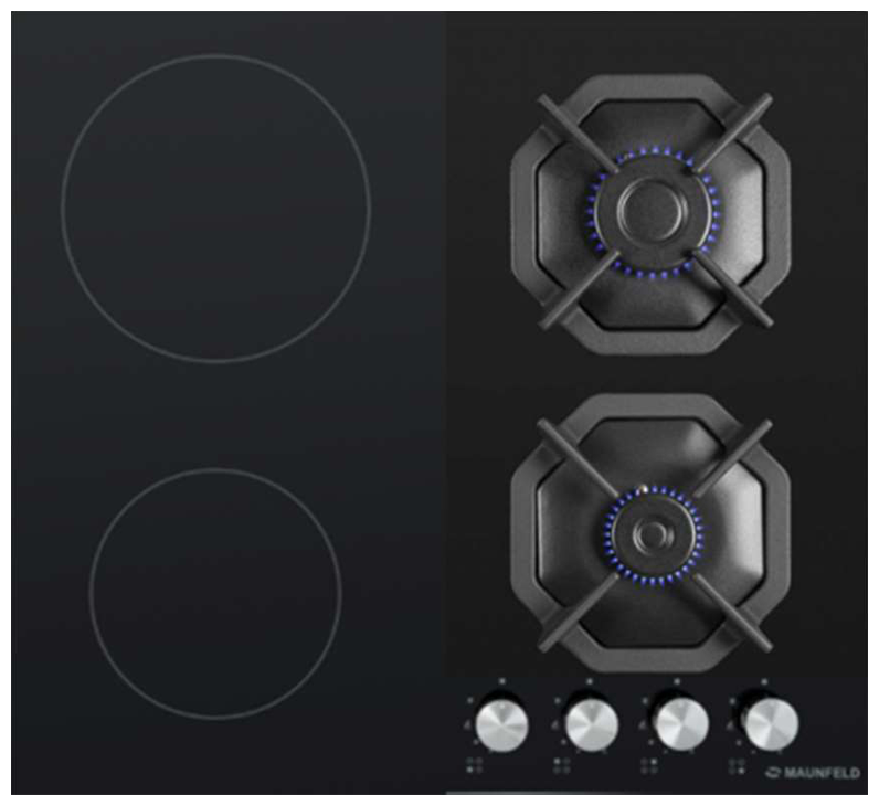 MAUNFELD Комбинированная варочная панель EEHG.642VC.2CB/KG, черный