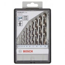 Bosch 2607010535 Набор сверл Robust Line по металлу 10 шт. (1-10 мм; HSS-G)