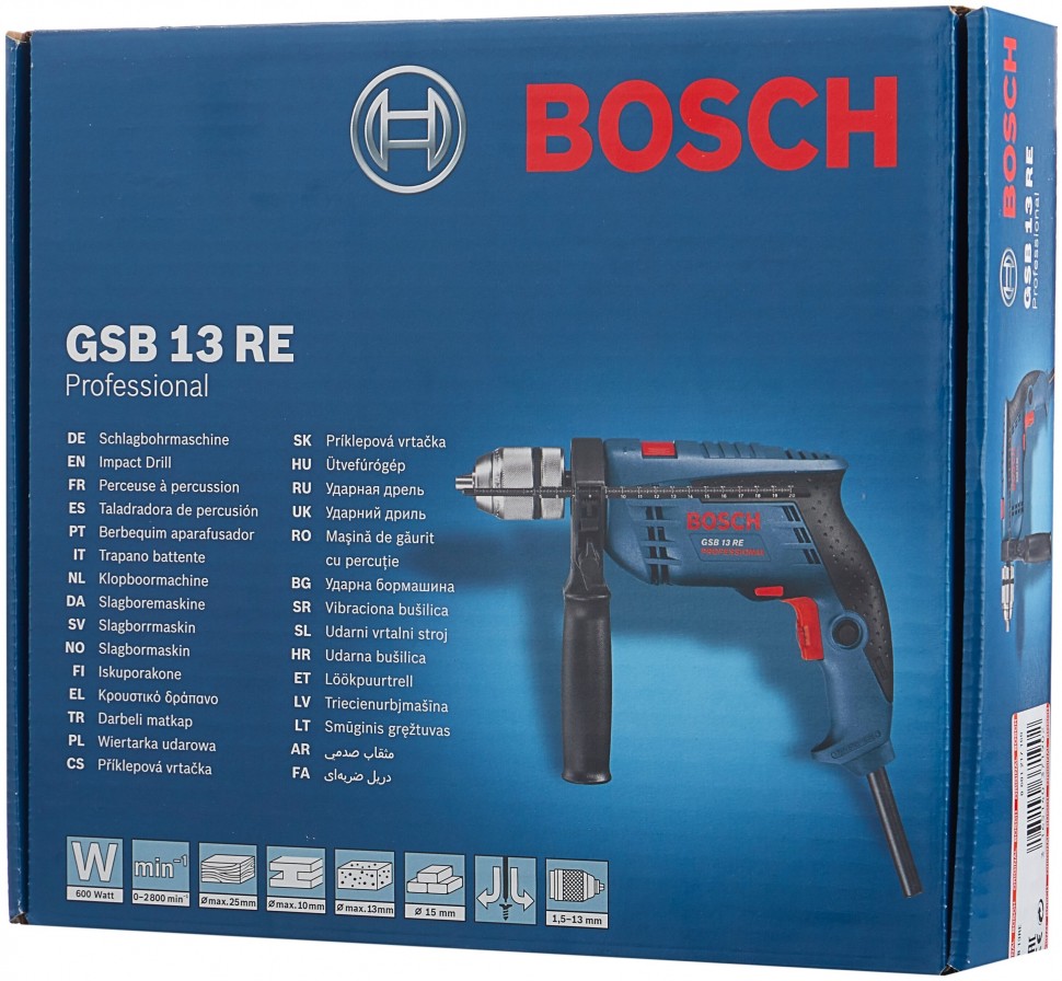 Bosch 0601217100 Дрель ударная GSB 13 RE 600 Вт