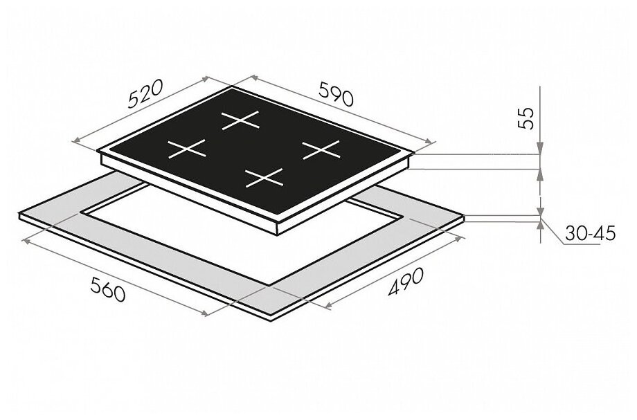 MAUNFELD Индукционная варочная панель EVI.594.FL2(S)-BK, черный